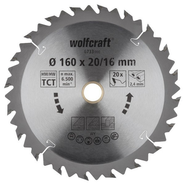Panza circulara WOLFCRAFT 160×2,4×20 Z=20 feroshop.ro
