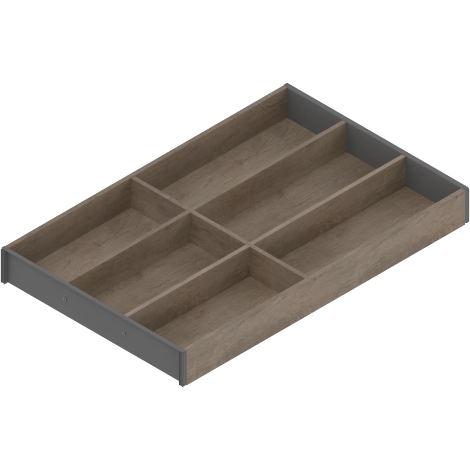 AMBIA-LINE Organizator pt tacamuri, pt LEGRABOX/MERIVOBOX Sertar, Design de lemn, 6 Compartimente pt tacamuri, NL=500 mm, Latime=300 mm, Stejar