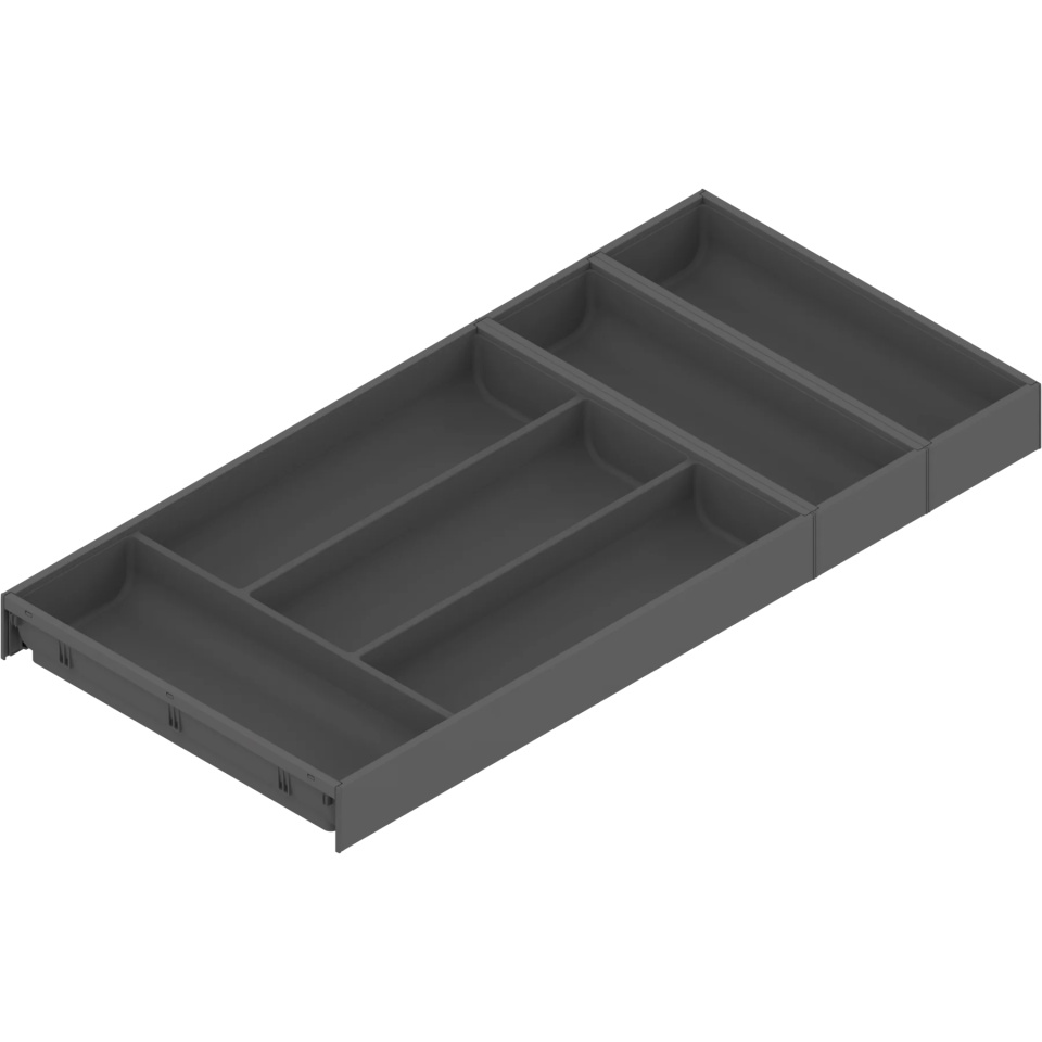 AMBIA-LINE Organizator pt tacamuri, pt LEGRABOX/MERIVOBOX Sertar, Plastic/otel, 6 Compartimente pt tacamuri, NL=650 mm, Latime=300 mm, gri-orion mat