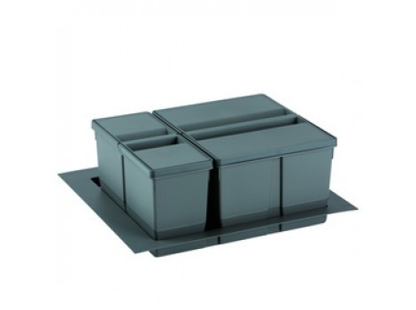 Cos gunoi, gri orion, corp 600mm, 9XL, H209mm, 1x20L + 1x9L