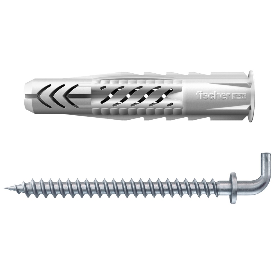 Diblu plastic cu carlig Fischer UX 6x35 mm, cu guler, pachet 2 buc