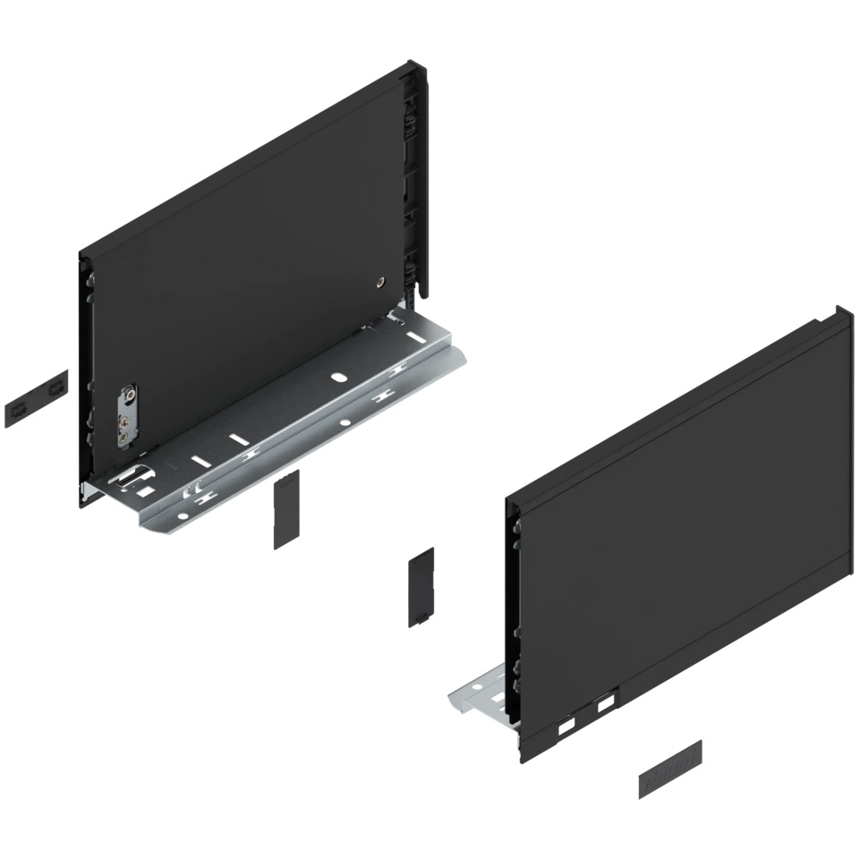 Laterala sertar LEGRABOX C 177 mm, NL=270 mm, dr+stg, pure, negru-carbon mat