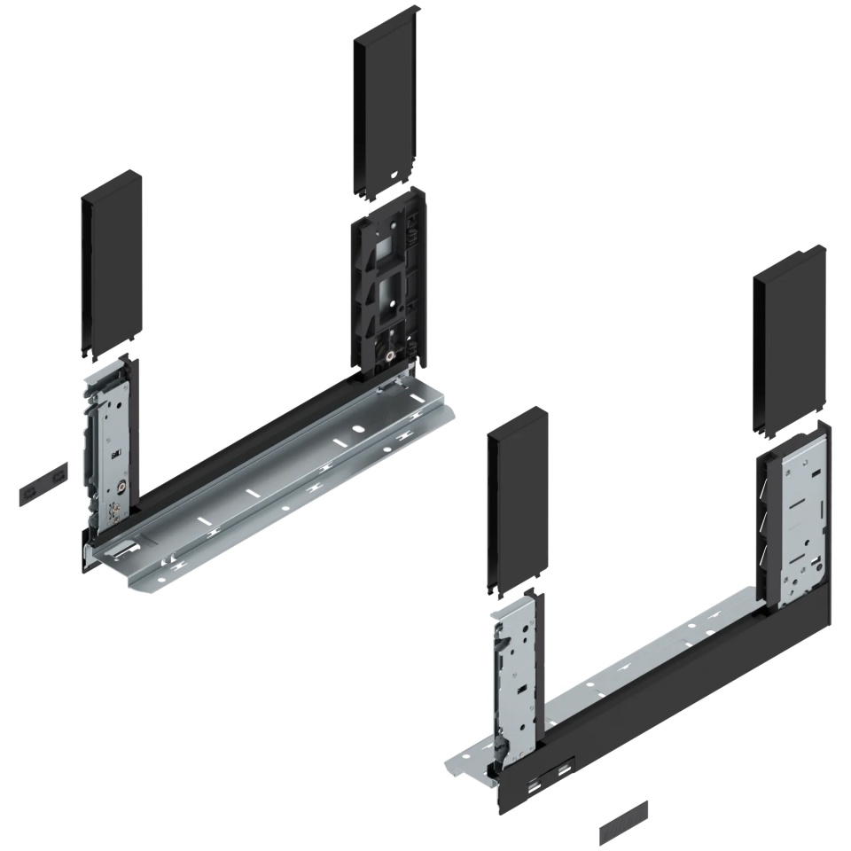 Laterala sertar LEGRABOX C 177 mm, NL=350 mm, dr+stg, free, negru-carbon mat