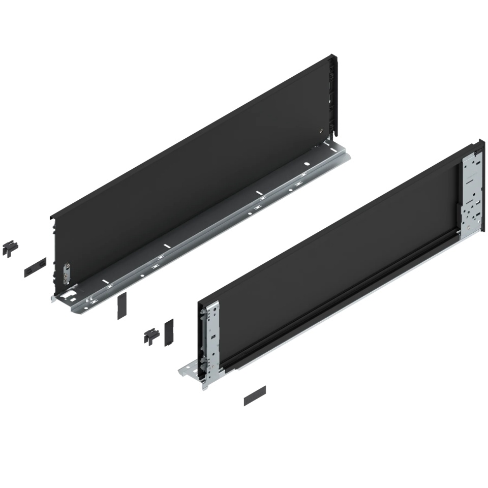 Laterala sertar LEGRABOX interior C 177 mm, NL=650 mm, dr+stg, pure, negru-carbon mat