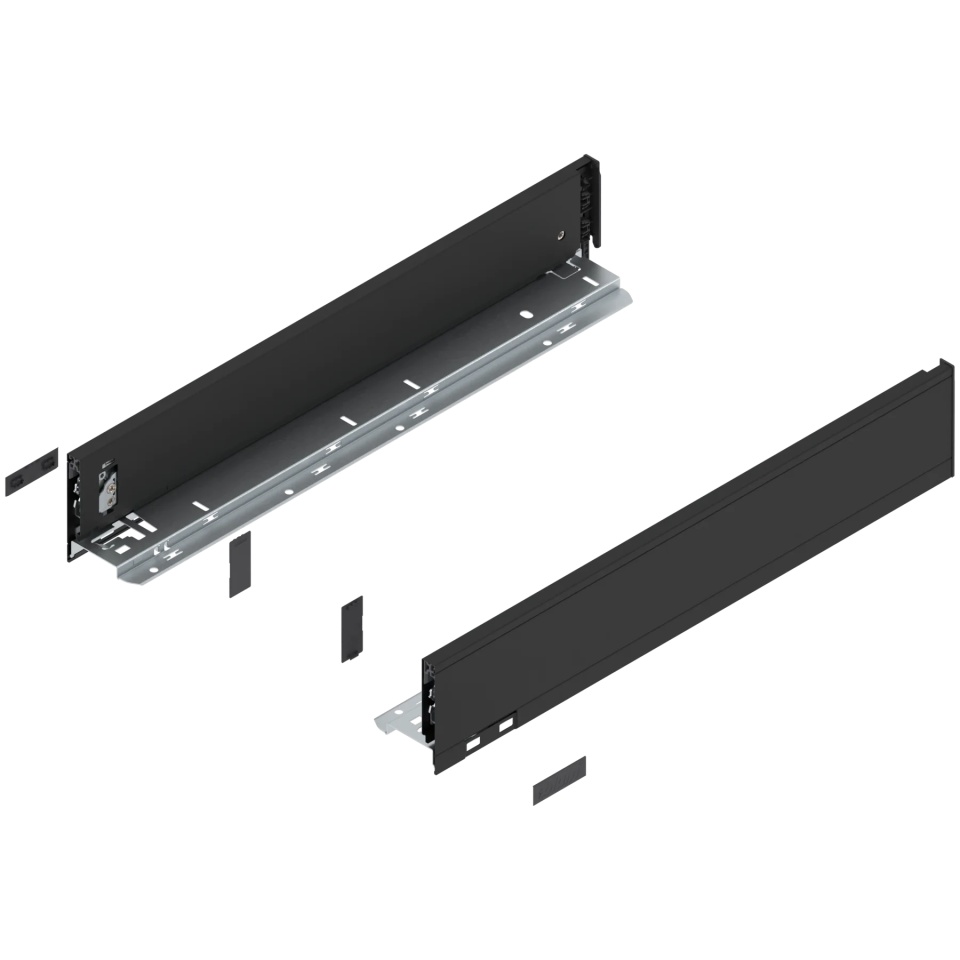 Laterala sertar LEGRABOX M 90.5 mm, NL=500 mm, dr+stg, pure, negru-carbon mat