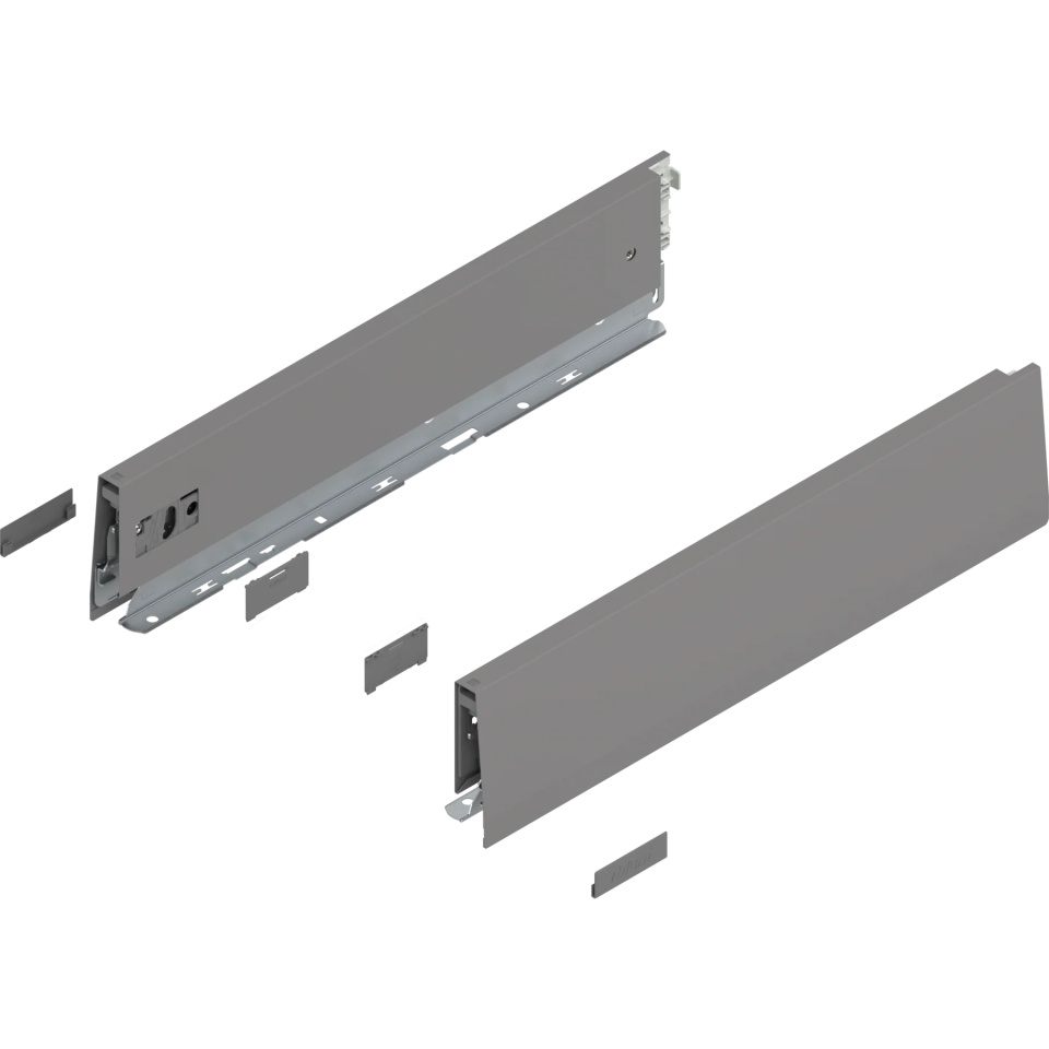 Laterala sertar MERIVOBOX M 400mm, dr+stg gri indiu mat, (91mm)