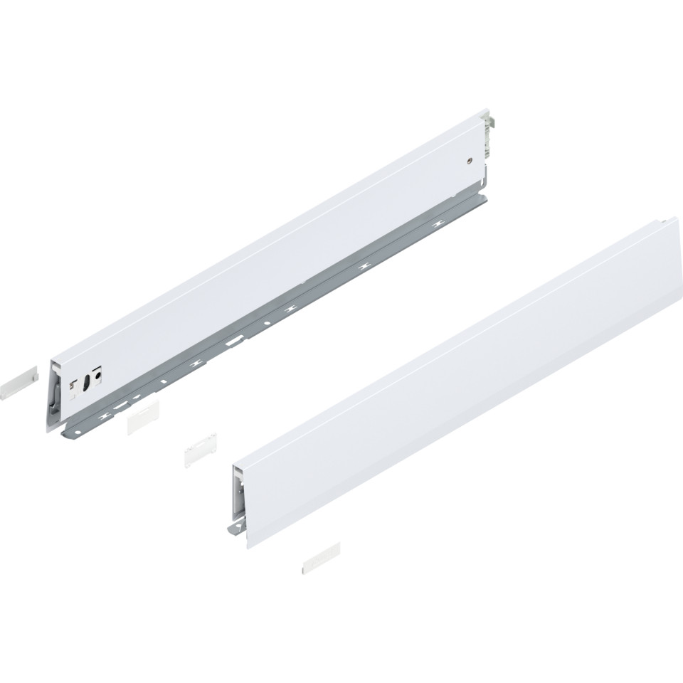 Laterala sertar MERIVOBOX M 600mm, dr+stg, alb-matase, (91mm)