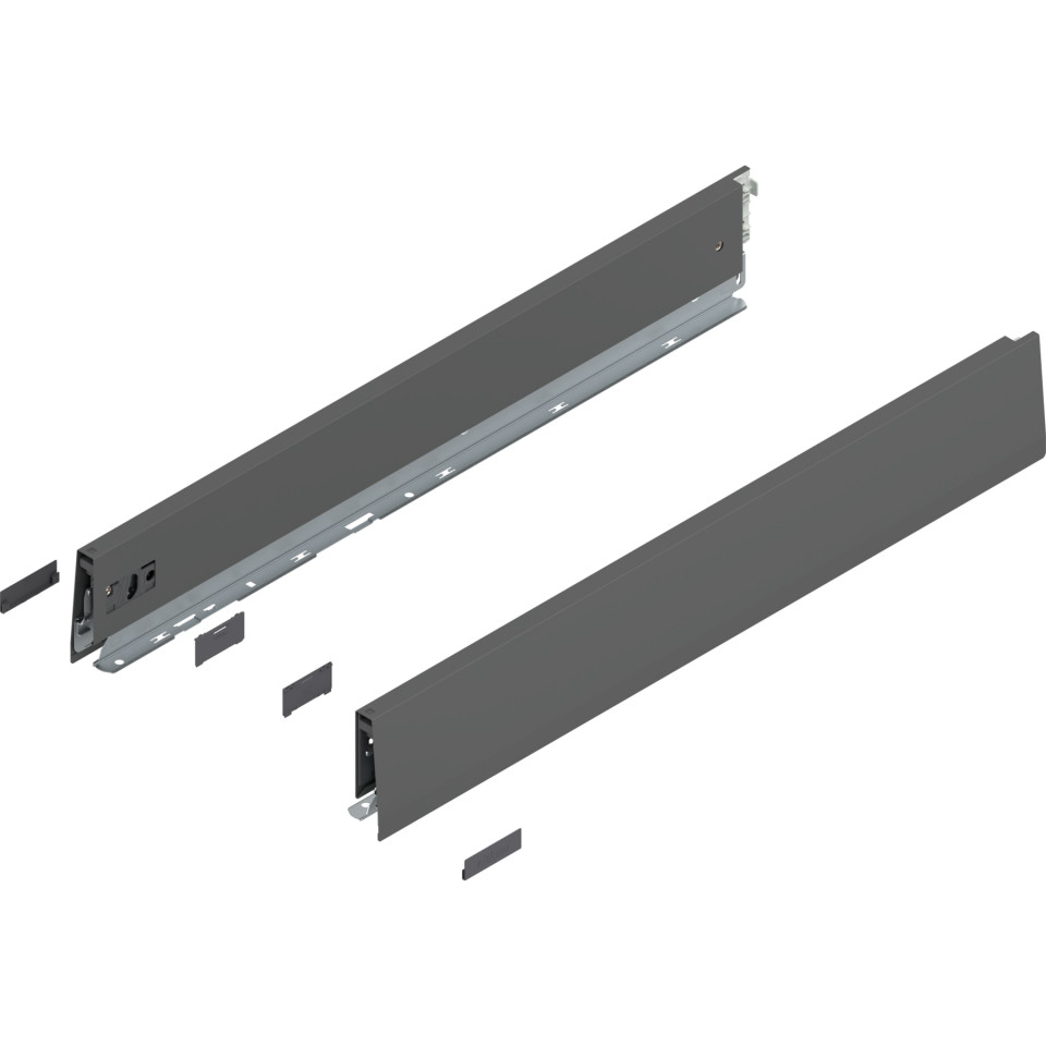 Laterala sertar MERIVOBOX M 600mm, dr+stg, gri-orion, (91mm)