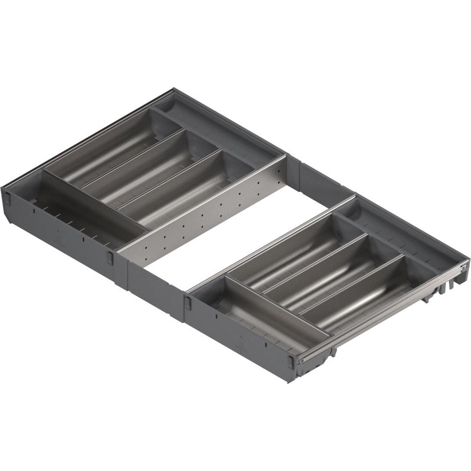 ORGA-LINE, Set casete TANDEMBOX, NL=450mm, KB=800mm inox-periat/gri inchis (ocupare completa)