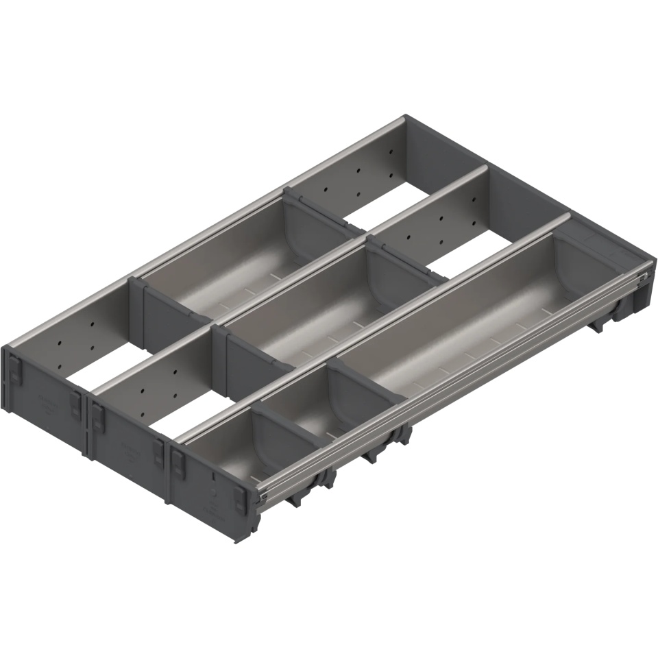 ORGA-LINE, Set combinat TANDEMBOX, NL=500mm, latime=297mm inox-periat/gri inchis