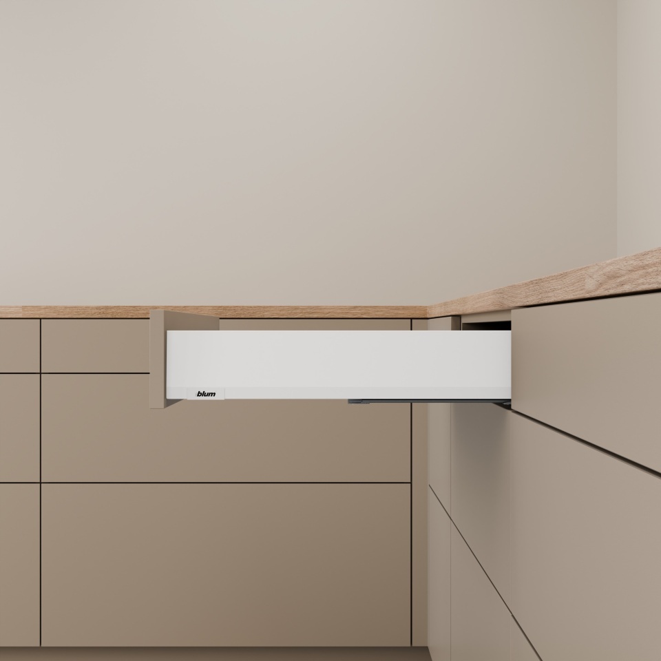 Pachet Blum MERIVOBOX M, 500 mm, alb-matase mat, BLUMOTION