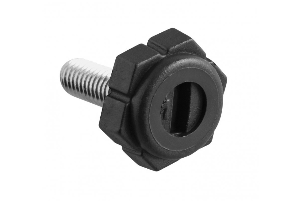 Picior nivelator M6 x 27, cu papuc plastic hexagonal