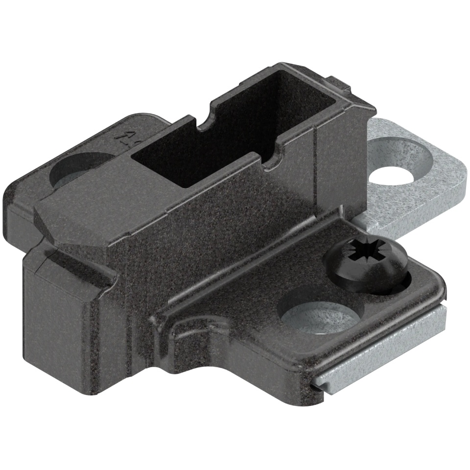 Placuta balama CLIP, in cruce, inaltare 9mm, zinc, din 2 piese+ negru onix 175H9190