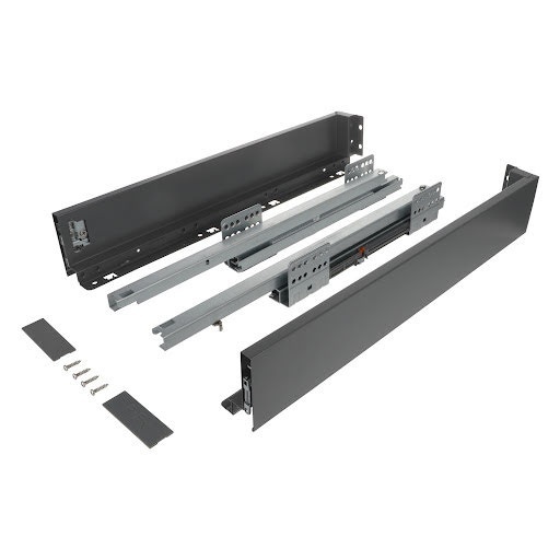 Riex ND60: Sertar cu amortizare 40kg pentru PAL 18mm, H 84, L400mm - gri inchis