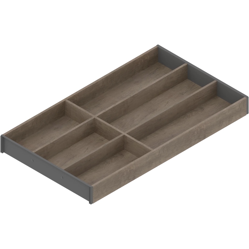AMBIA-LINE Organizator pt tacamuri, pt LEGRABOX/MERIVOBOX Sertar, Design de lemn, 6 Compartimente pt tacamuri, NL=550 mm, Latime=300 mm, Stejar