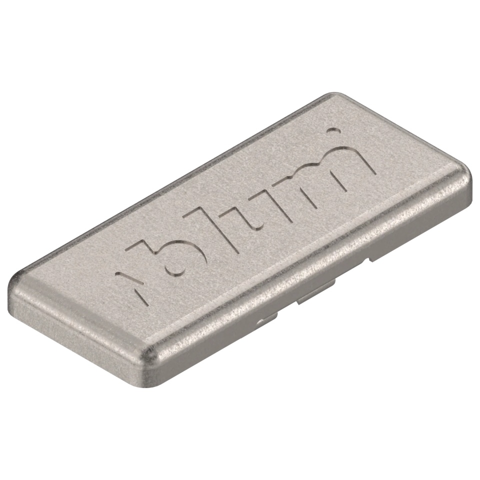 Capac de acoperire a bratelor balamalelor, stantat (blum), simetric 80.6507.BPABD, nichelat