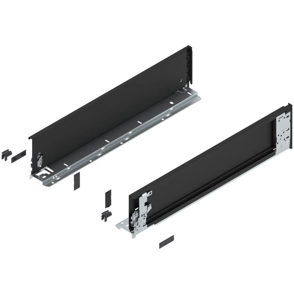 Laterala sertar LEGRABOX interior K 128.5 mm, NL=550 mm, dr+stg, pure, negru-carbon mat