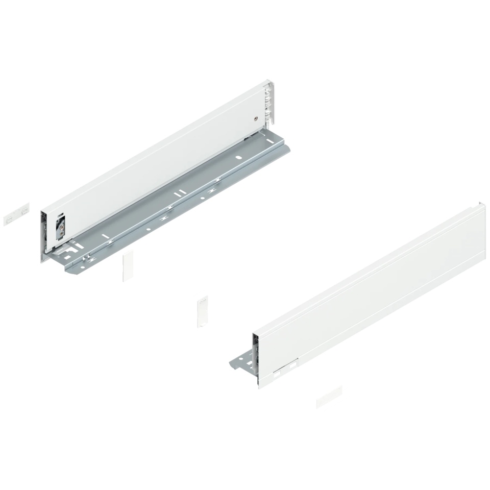 Laterala sertar LEGRABOX M 90.5 mm, NL=450 mm, dr+stg, pure, alb-matase mat