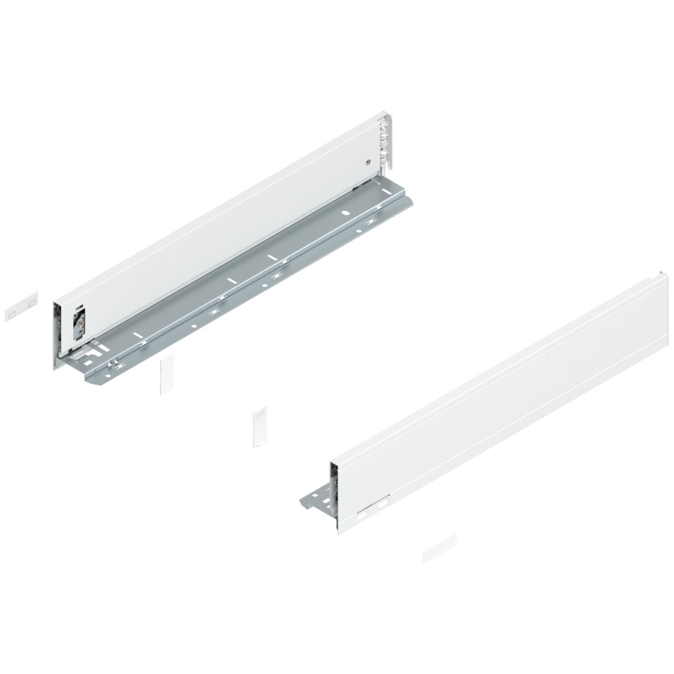 Laterala sertar LEGRABOX M 90.5 mm, NL=500 mm, dr+stg, pure, alb-matase mat