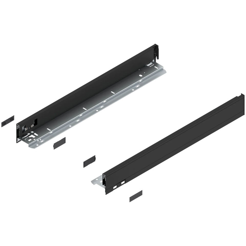 Laterala sertar LEGRABOX N 66.5 mm, NL=550 mm, dr+stg, pure, negru-carbon mat