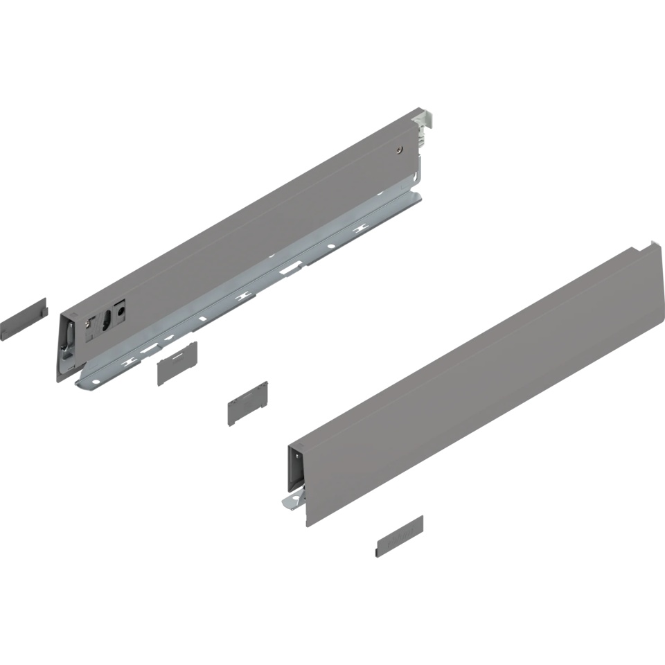Laterala sertar MERIVOBOX N 400mm, dr+stg gri indiu mat, (68.5mm)
