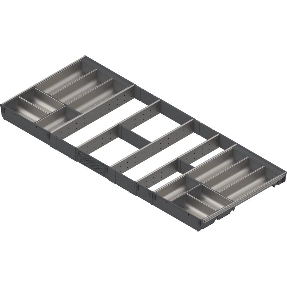 ORGA-LINE, Set casete TANDEMBOX, NL=500mm, KB=1200mm inox-periat/gri inchis (ocupare completa)