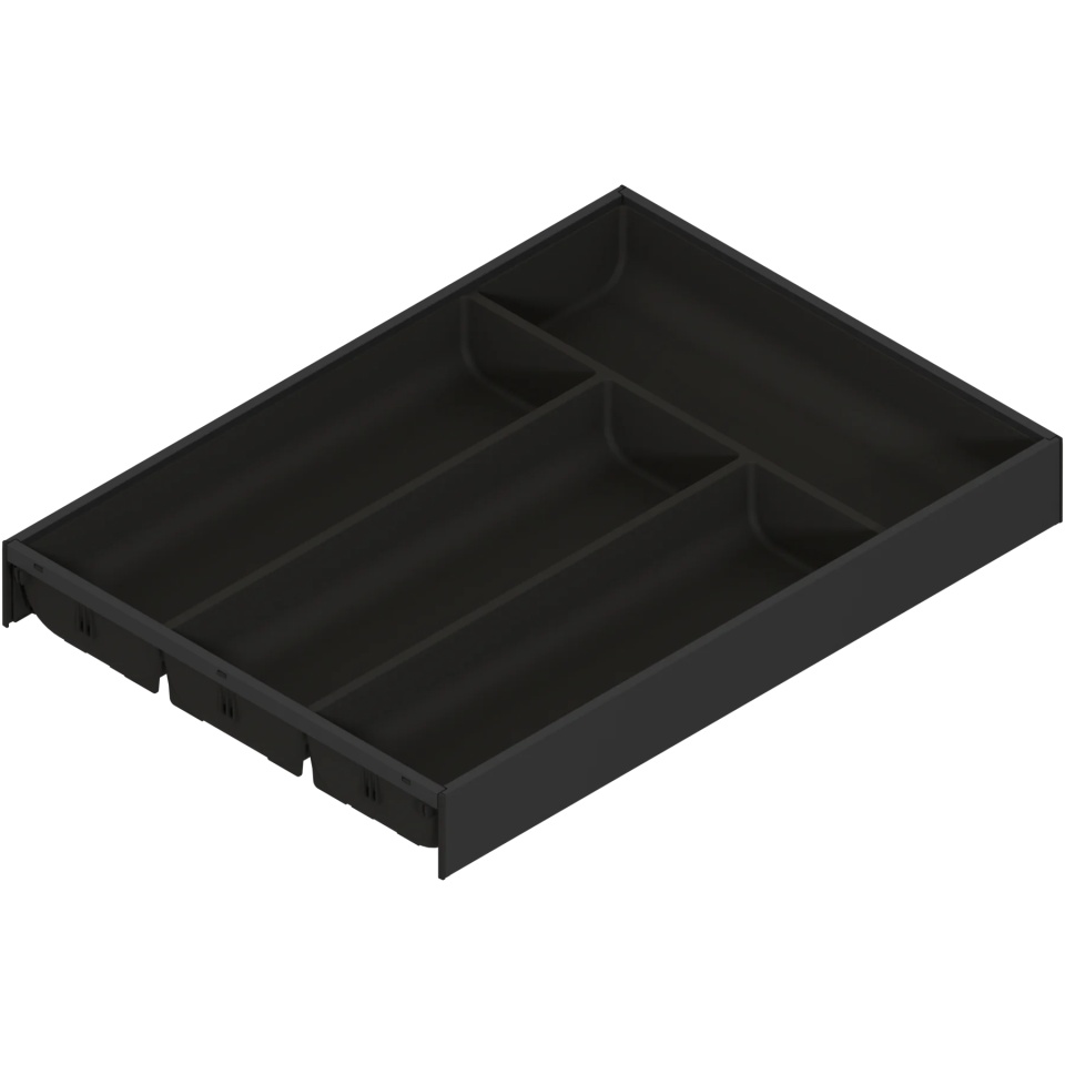AMBIA-LINE Organizator pt tacamuri, pt LEGRABOX/MERIVOBOX Sertar, Plastic/otel, 4 Compartimente pt tacamuri, NL=450 mm, Latime=300 mm, negru-carbon