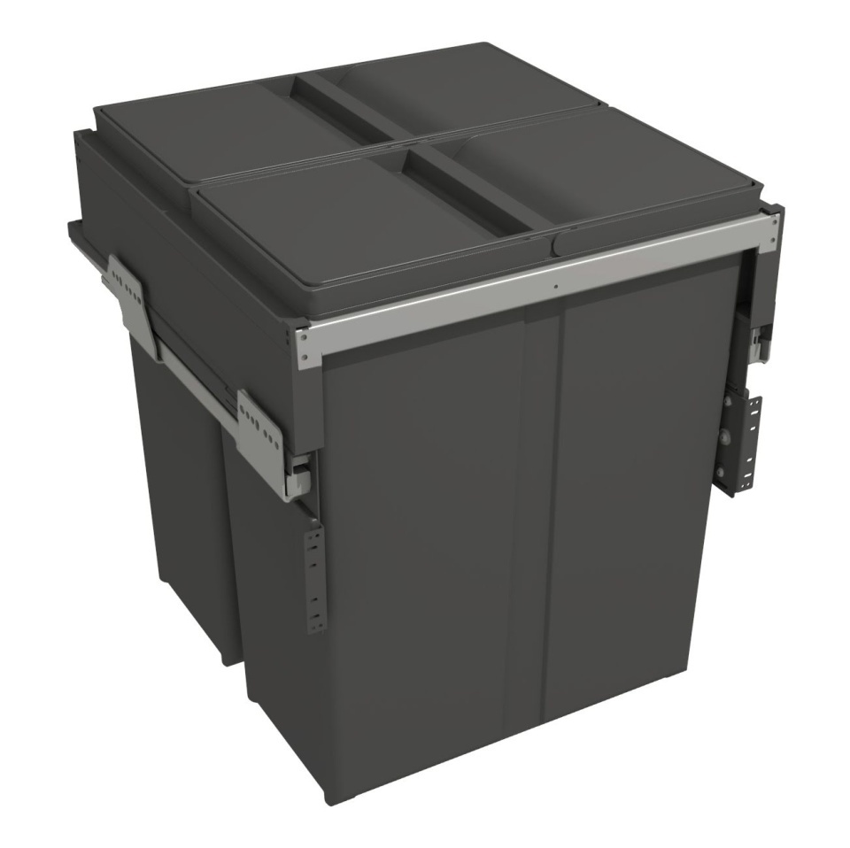 Cos gunoi extractibil 580, corp 500mm, 2 x 40l, H506mm, gri antracit