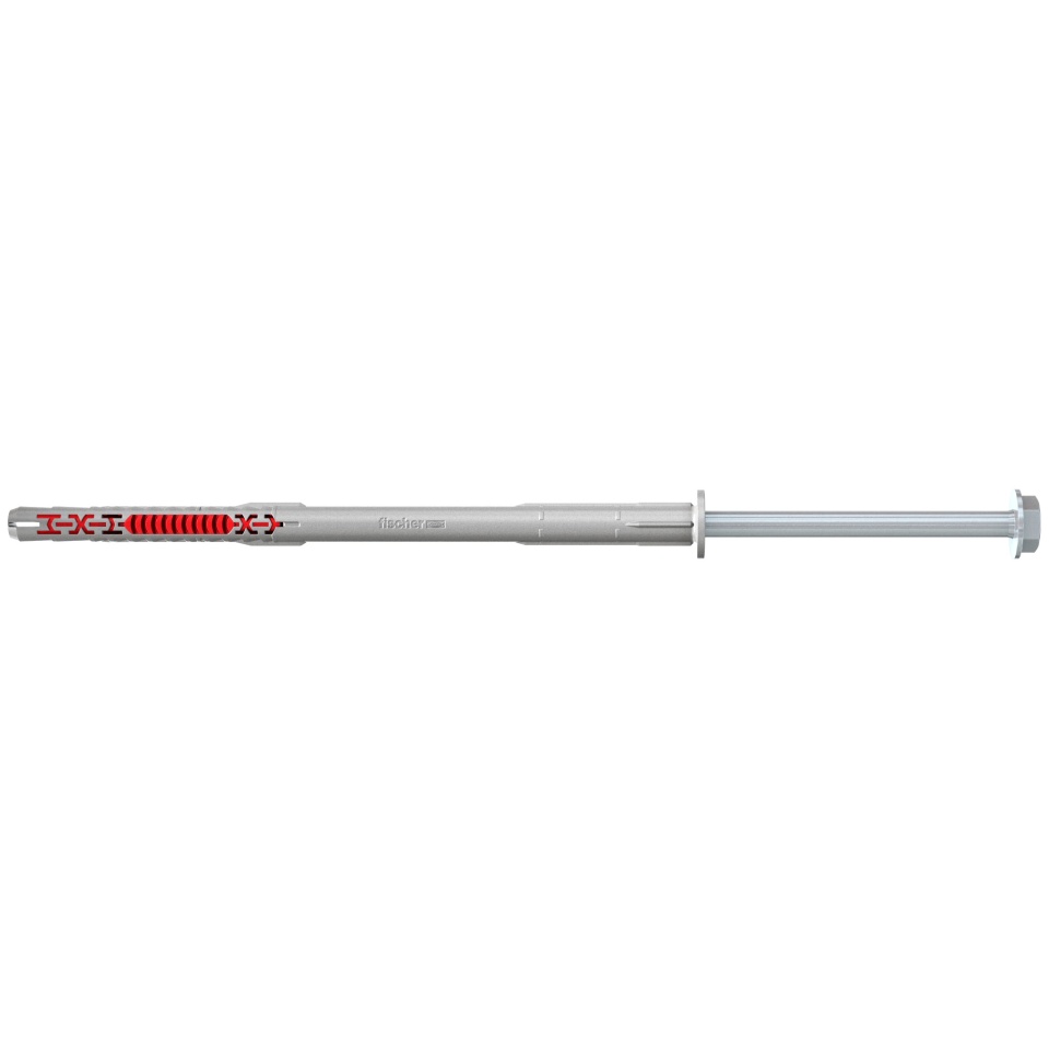Diblu universal, din nylon, Fischer DuoXpand FUS,10 x 160 mm, cu surub, zincat alb, cu cap hexagonal siguranta