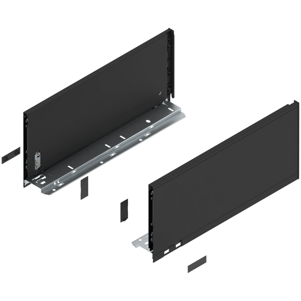 Laterala sertar LEGRABOX C 177 mm, NL=400 mm, dr+stg, pure, negru-carbon mat