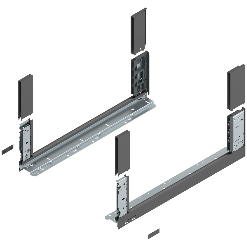 Laterala sertar LEGRABOX C 177 mm, NL=550 mm, dr+stg, free, gri-orion mat