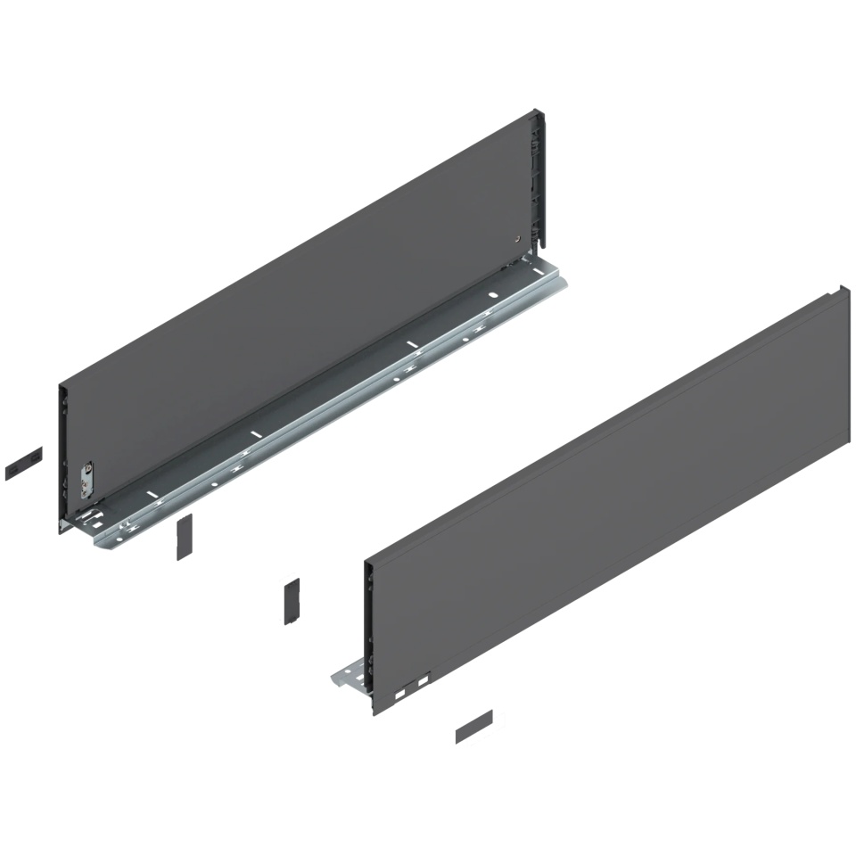 Laterala sertar LEGRABOX C 177 mm, NL=650 mm, dr+stg, pure gri-orion mat