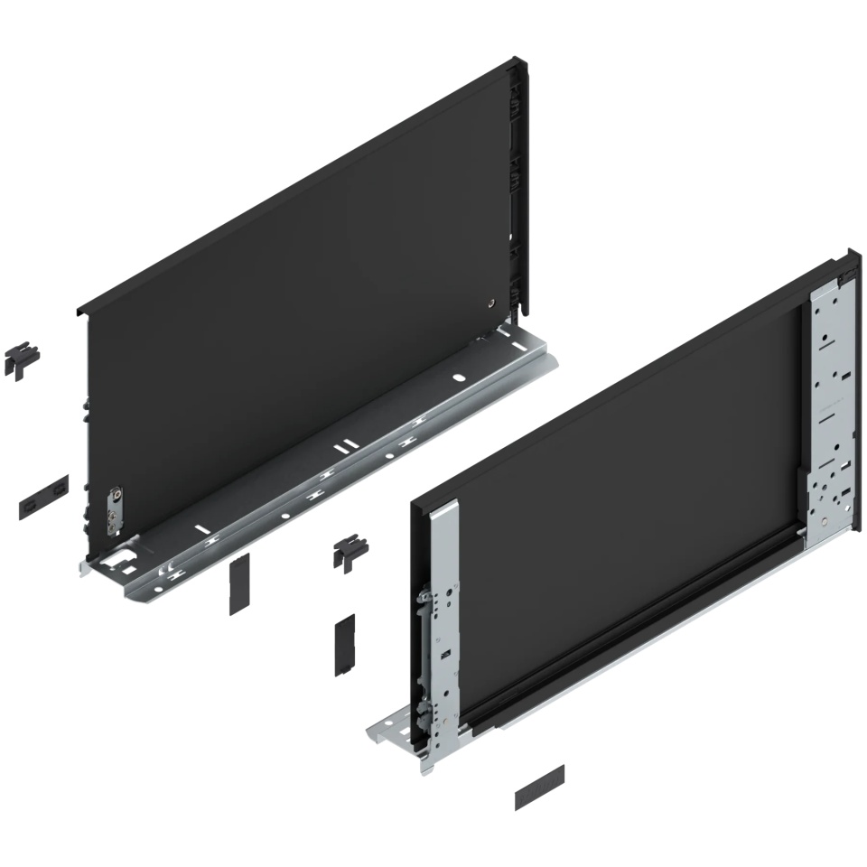 Laterala sertar LEGRABOX interior F 241 mm, NL=450 mm, dr+stg, pure, negru-carbon mat