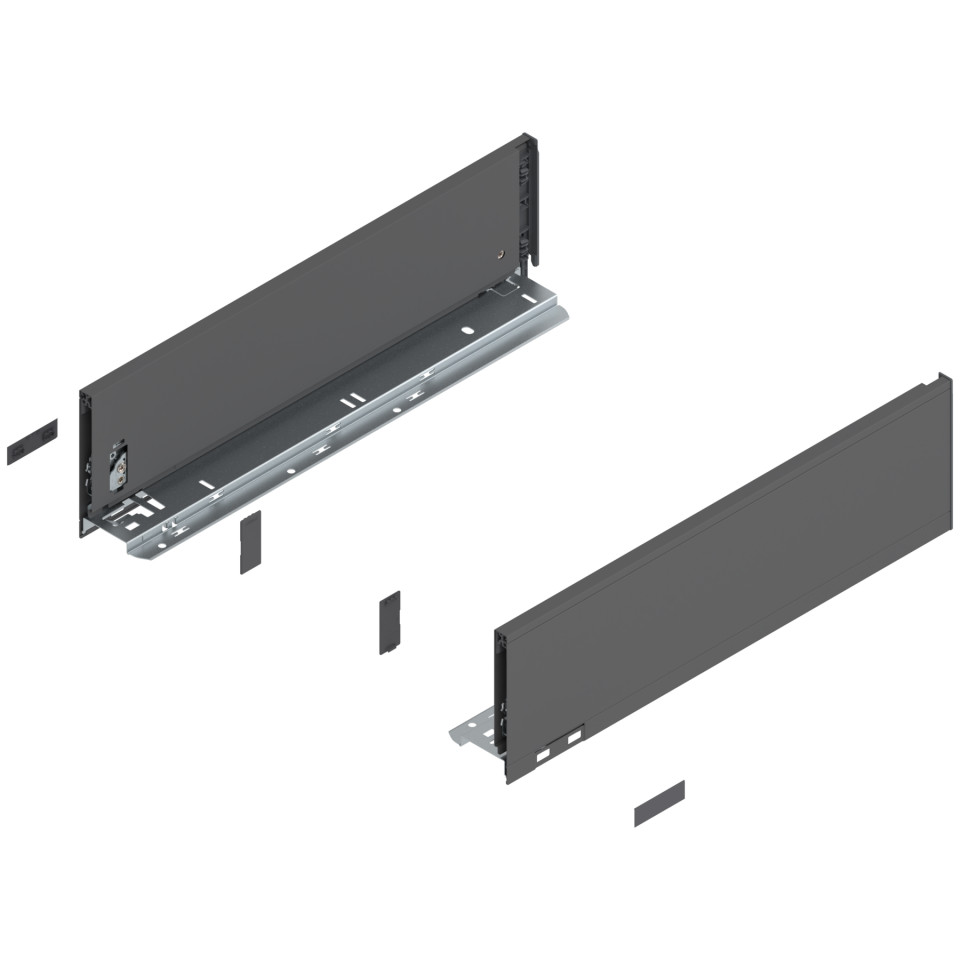 Laterala sertar LEGRABOX K 128.5 mm, NL=450 mm, dr+stg, pure, gri-orion mat