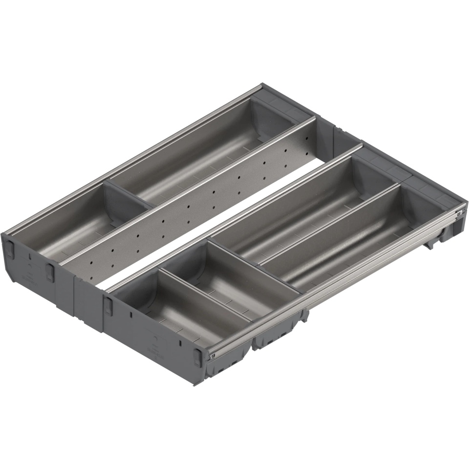 ORGA-LINE, Set casete TANDEMBOX, NL=500mm, KB=450mm inox-periat/gri inchis (ocupare completa)