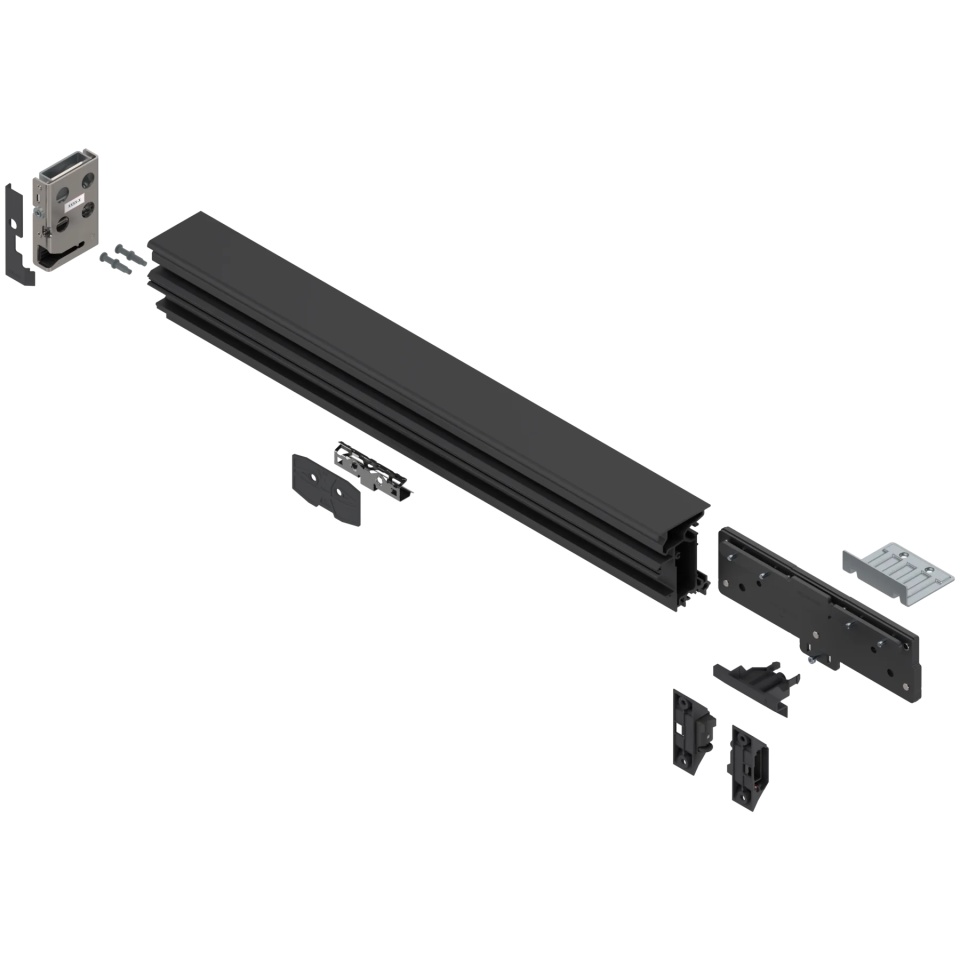 REVEGO duo - Prelungitor sina pentru mecanism de glisare set, Lungime 742 mm, pentru latime interioara de corp 800 mm, dreapta, negru