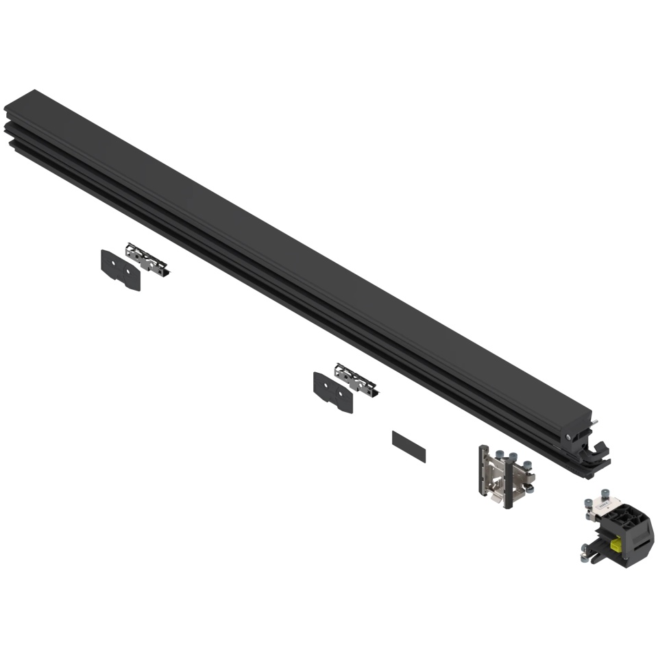 REVEGO duo - Suport rulant set, pentru latime interioara de corp in aplicatie: 1350 mm, dreapta, negru