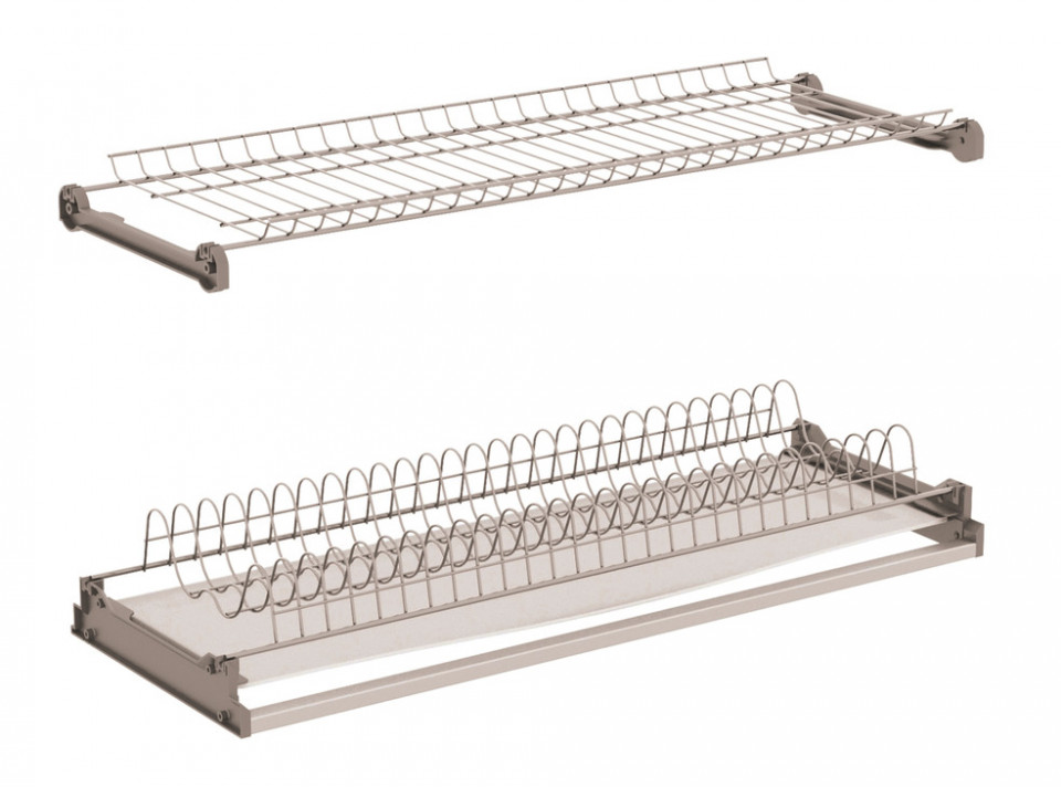 Scurgator vase 80 cm, gri, 2 nivele, cu cadru aluminiu