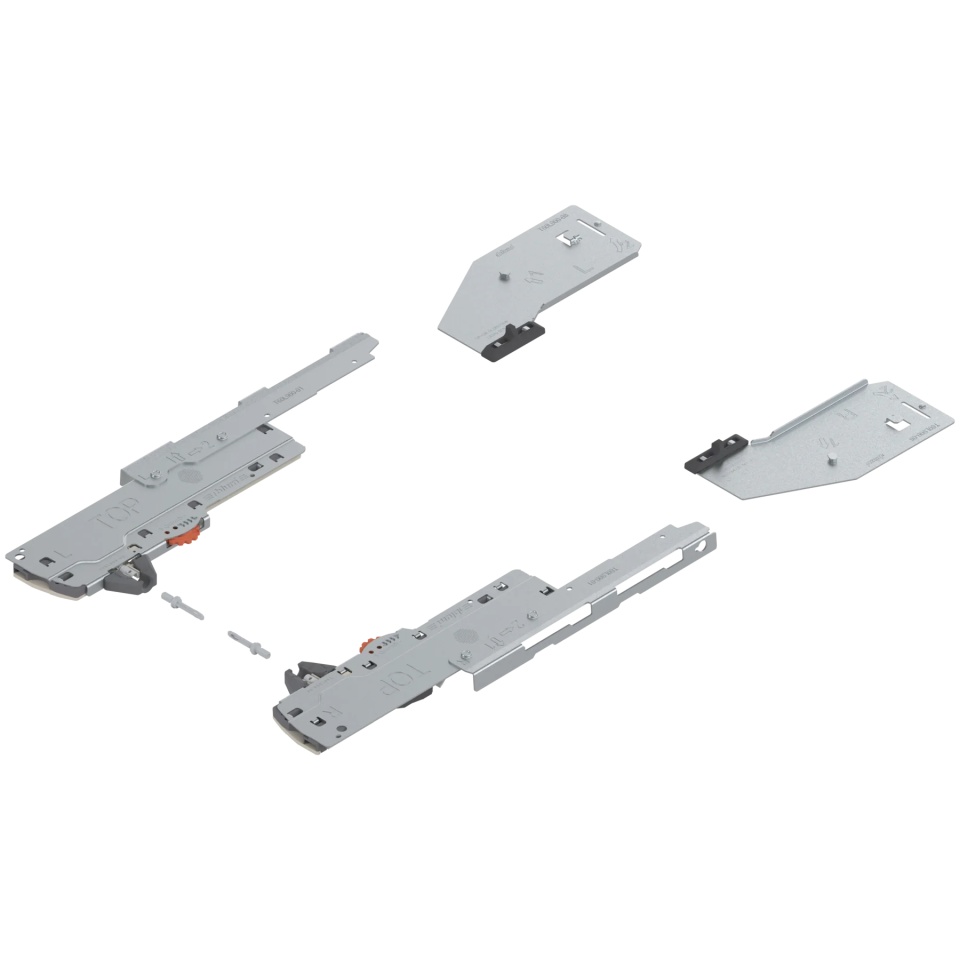 Set TIP-ON Blumotion pt LEGRABOX tip L3, NL=350-600mm stg/dr, greutate 15-40 kg, culoare gri inchis R7037