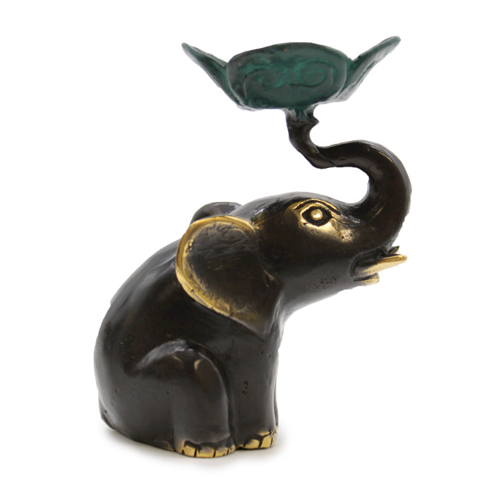 Statueta Suport Lumanare Elefant Mic / Suport Tamaie