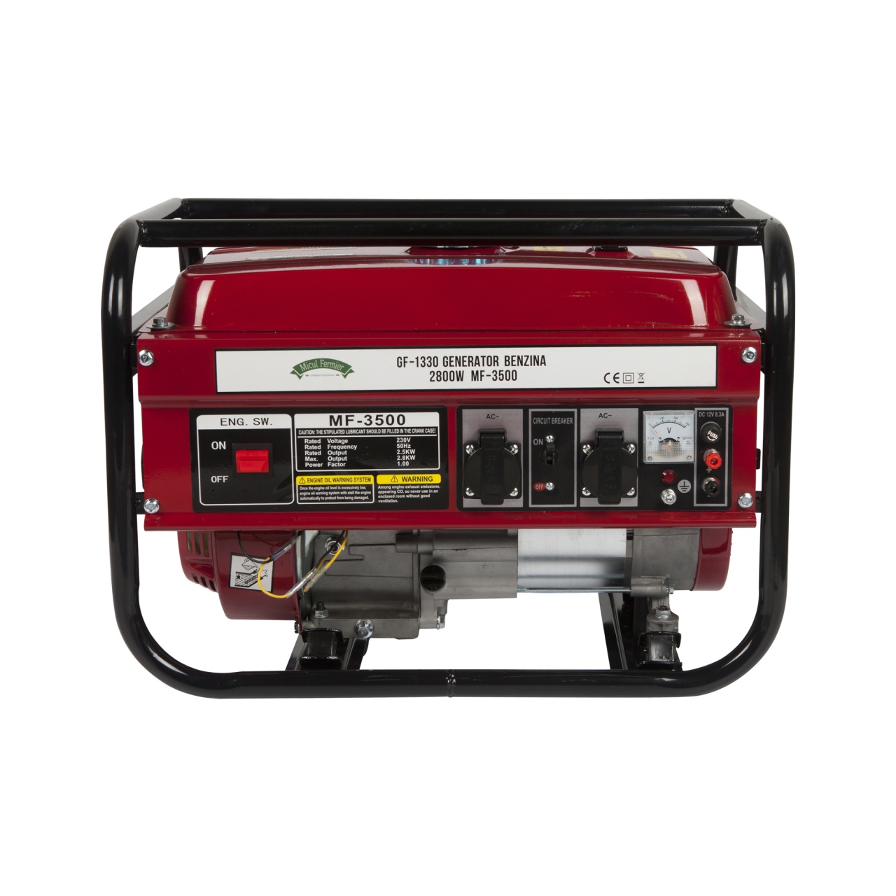 Generator Micul Fermier, 2.8KW, cu pornire manuala, motor benzina 4T, doua prize 230V, rezervor combustibil 15L - imagine 3