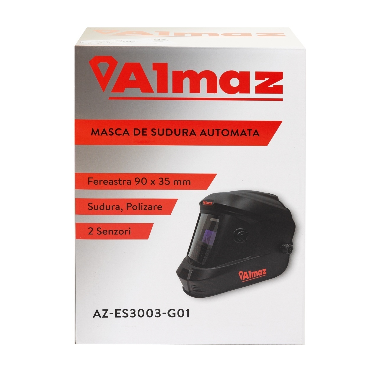 Masca De Sudura Almaz AZ-ES3003-G01, Automata, Fereastra 90X35mm, 2 Senzori, Sudura, Polizare