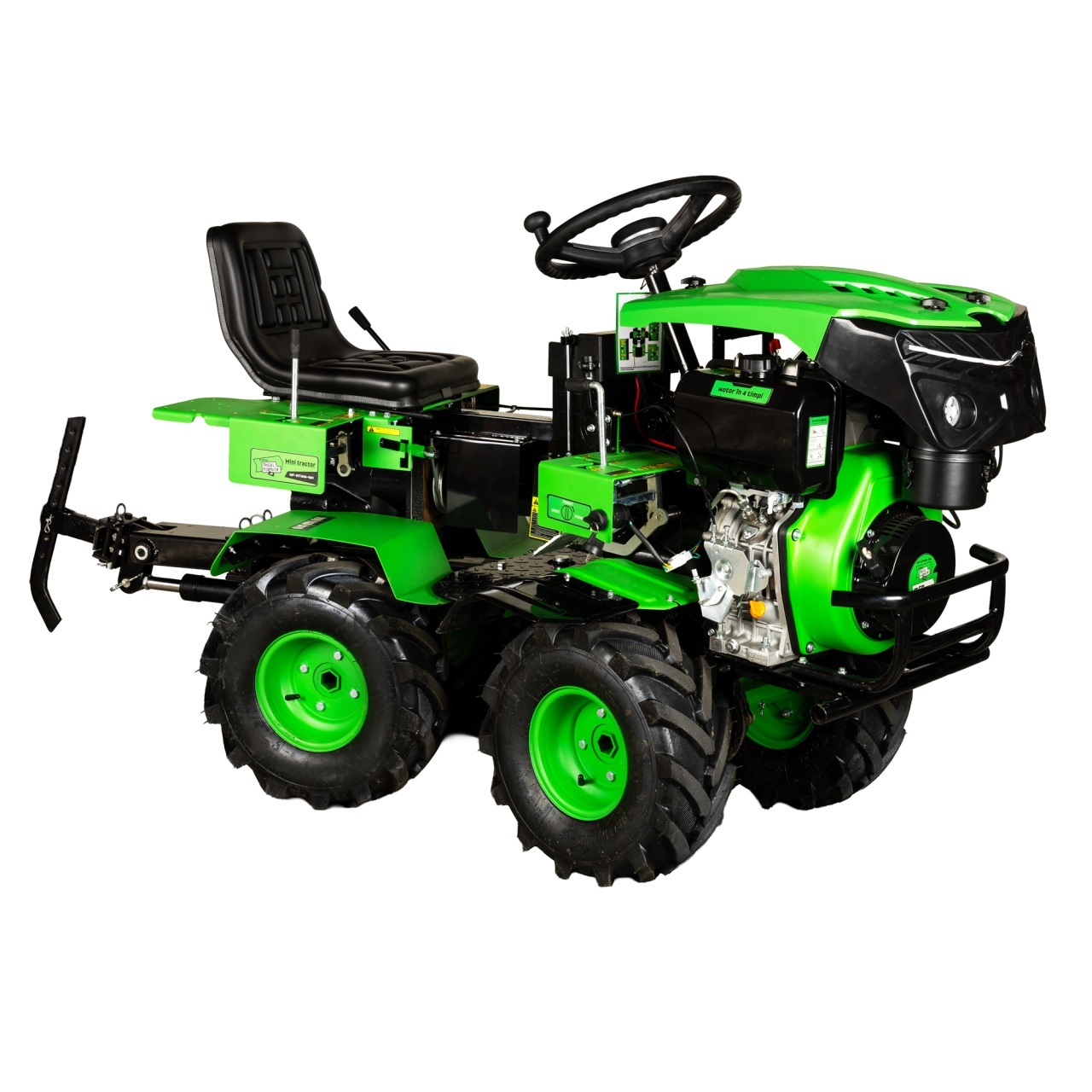 Motocultivator Ride-On Micul Fermier MF-MT1010-G01, 17CP, Capacitate Cilindrica 530 CC, Motor 4 Timpi, 4X4, 4 Viteze
