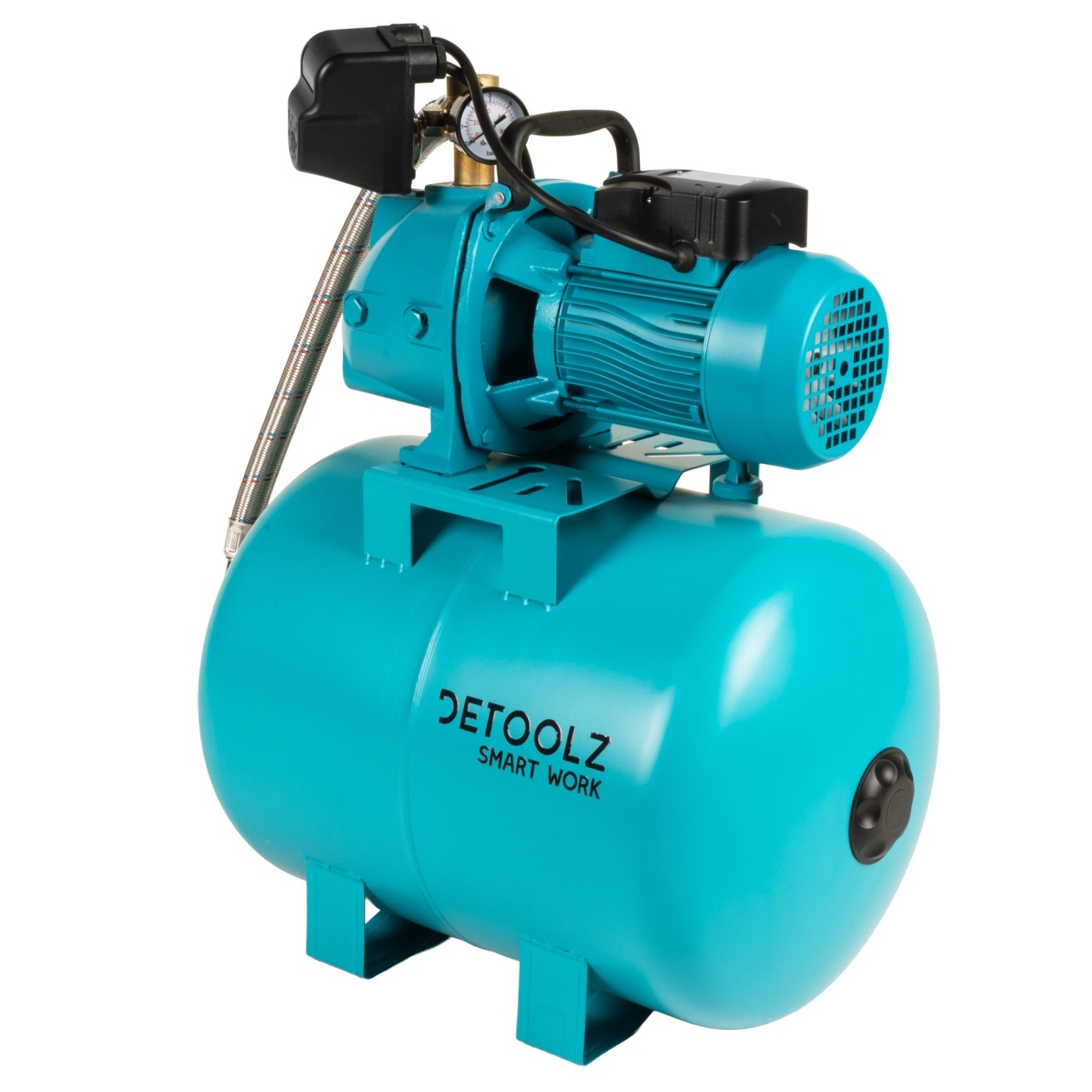 Hidrofor Detoolz 1.1 kW, debit maxim 2480lh, inaltime maxima de pompare 45m, corp pompa fonta, butelie 50L, ejector - imagine 2