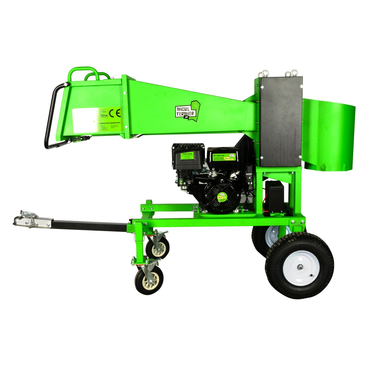 Tocator crengi Micul Fermier, motor benzina 18CP, diametru maxim de taiere Ø120mm, cu carlig de remorcare, pentru brichete [4]