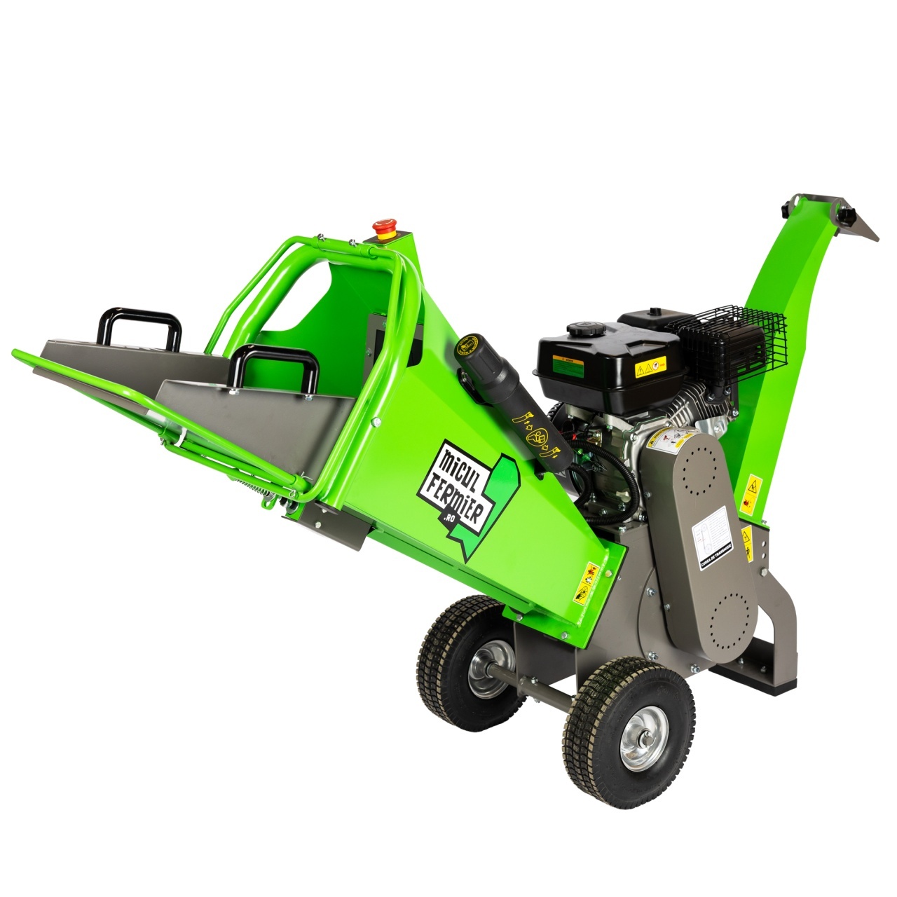 Tocatori de crengi - Tocator de crengi Micul Fermier, motor benzina 7 CP, 100 mm diametru maxim de taiere, pentru rumegus