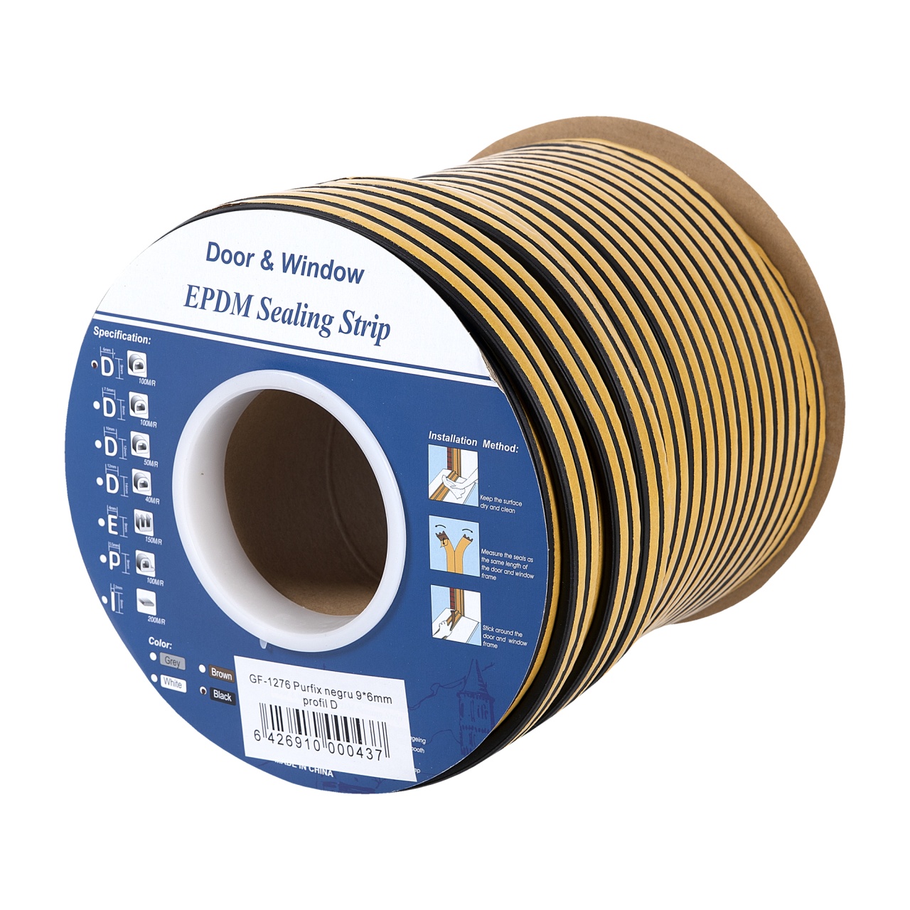 Banda Etansare Purfix 9*6MM profil D NEGRU [2]