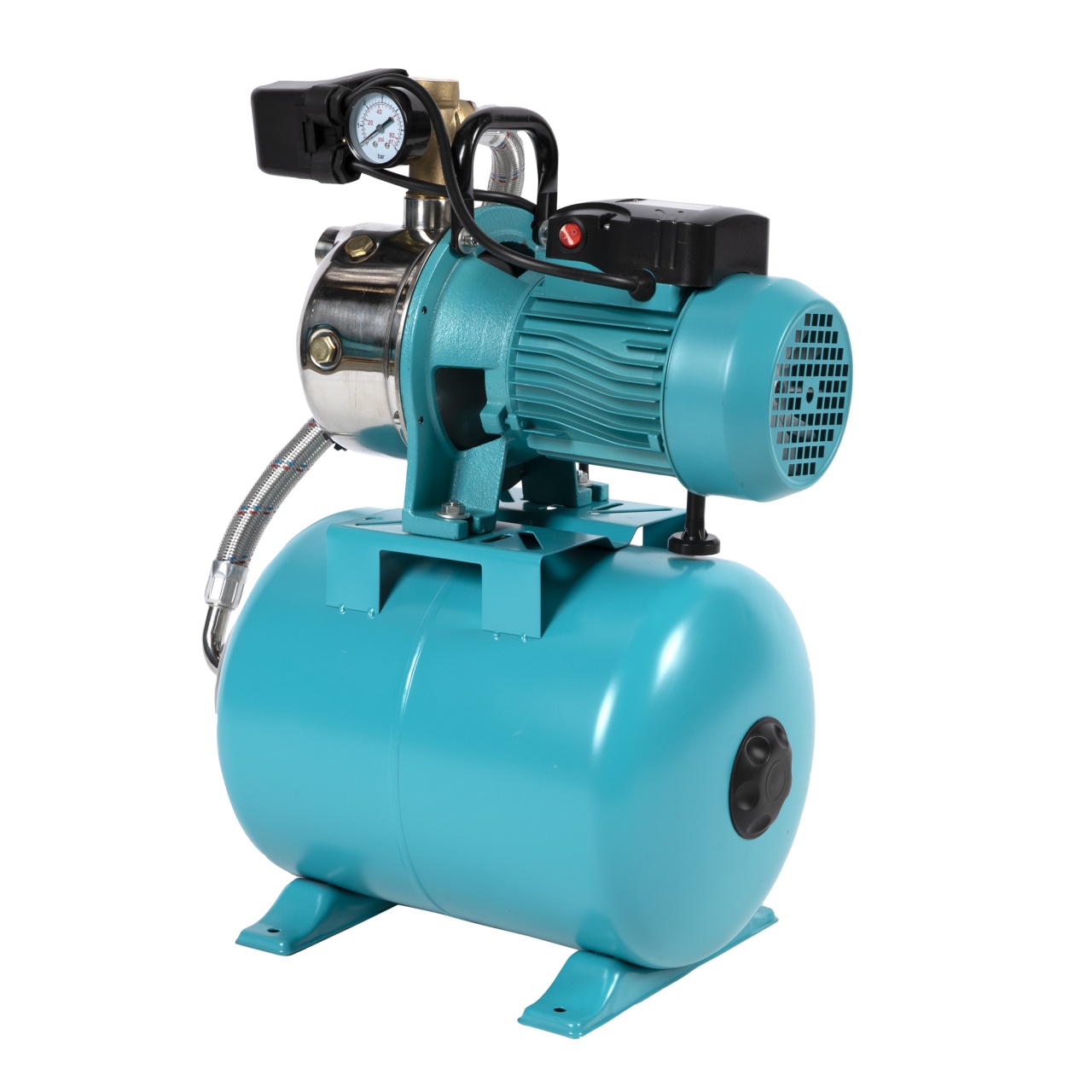 Hidrofoare, Piese si Accesorii - Hidrofor Detoolz 0.75 kW, debit 3300l/h, inaltime de pompare 45m, carcasa pompa inox, volum butelie 24 litri