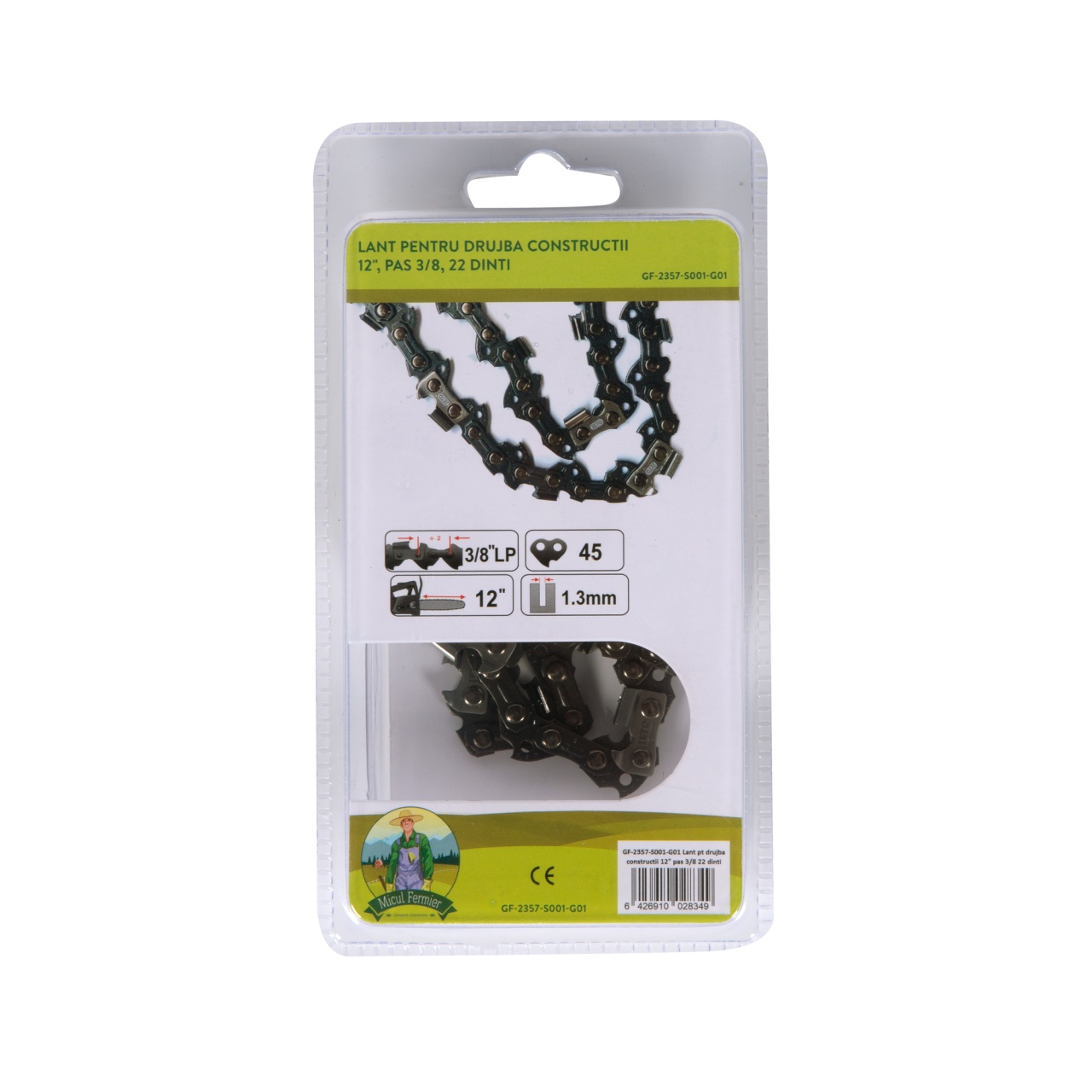 Lanturi si lame - Lant drujba Micul Padurar, lungime 12'', pas 3/8'', grosime 1.3mm, 44 pinteni, 22 dinti, semi-chisel