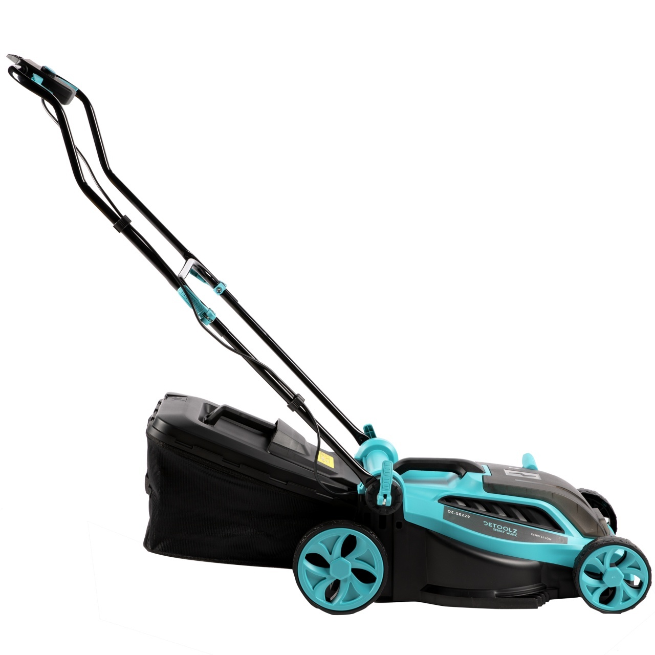 Masina de tuns gazon Detoolz, doua porturi 18V, latime de taiere 38cm, colector 36L - imagine 3